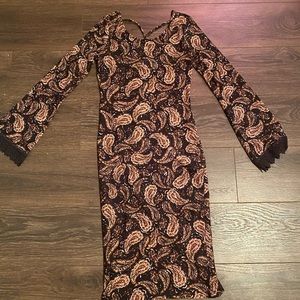 Paisley print midi dress